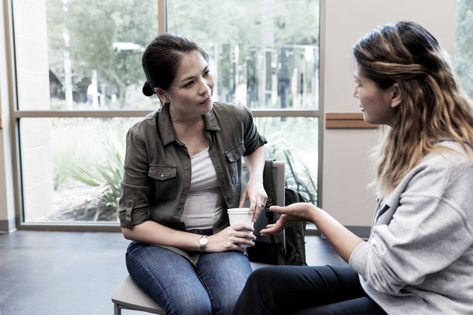 A woman getting outpatient trauma-informed therapy at Renova Behavioral Health, a rehab center in Peabody, MA.
